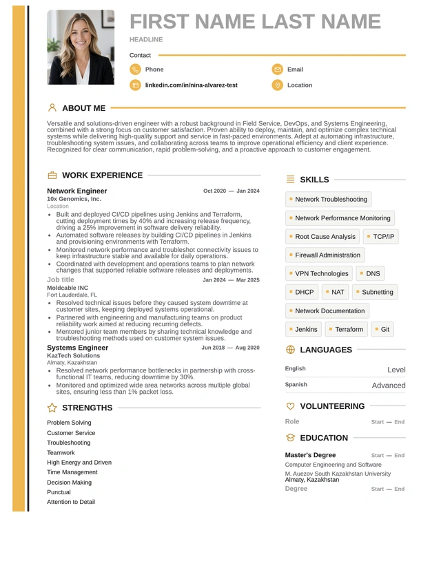 36. Software Engineer resume template preview