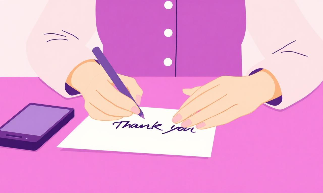 Writing a thank-you note after an interview