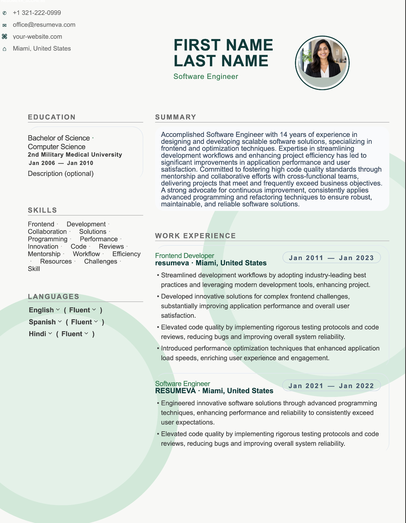 IT Support Specialist resume template preview