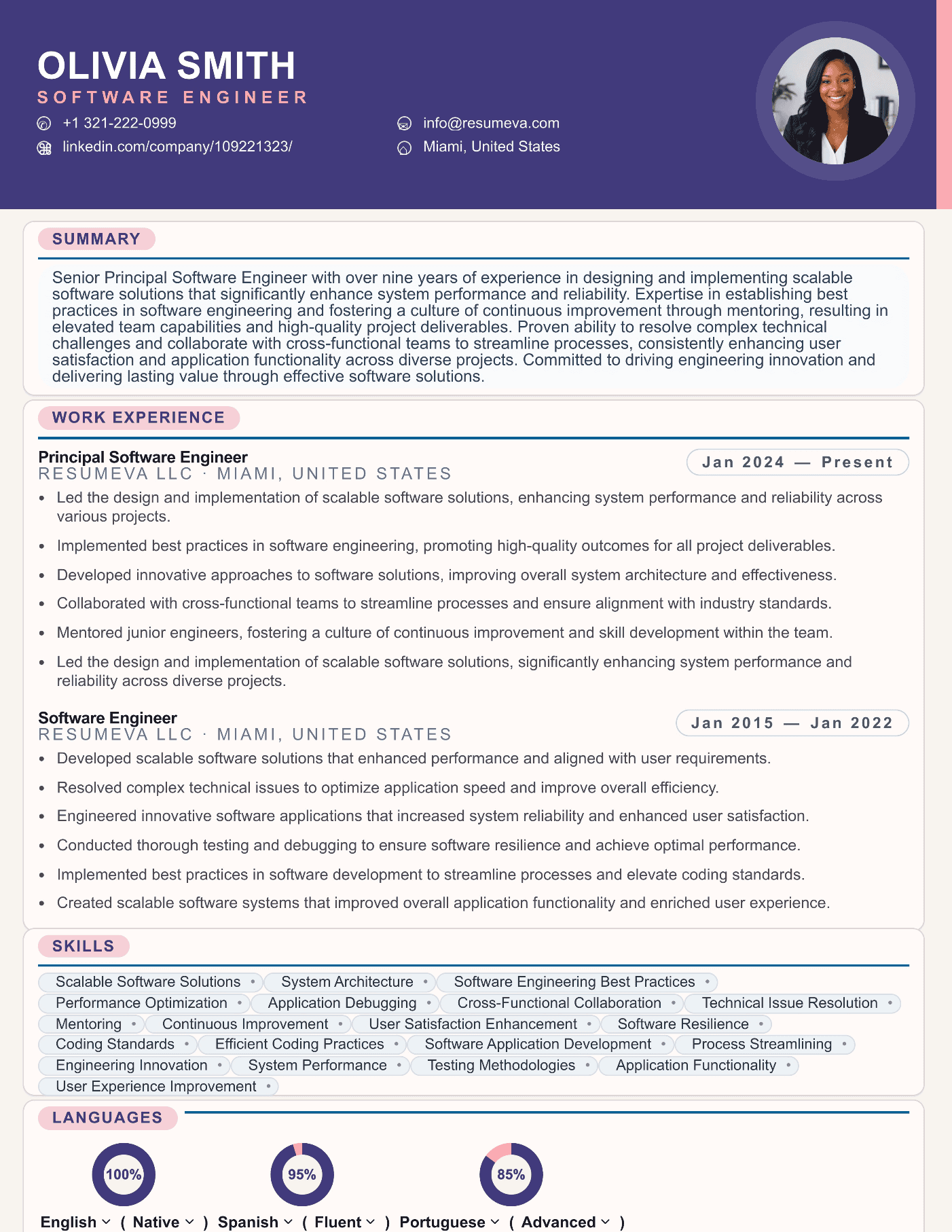 37. Social Media Manager resume template preview