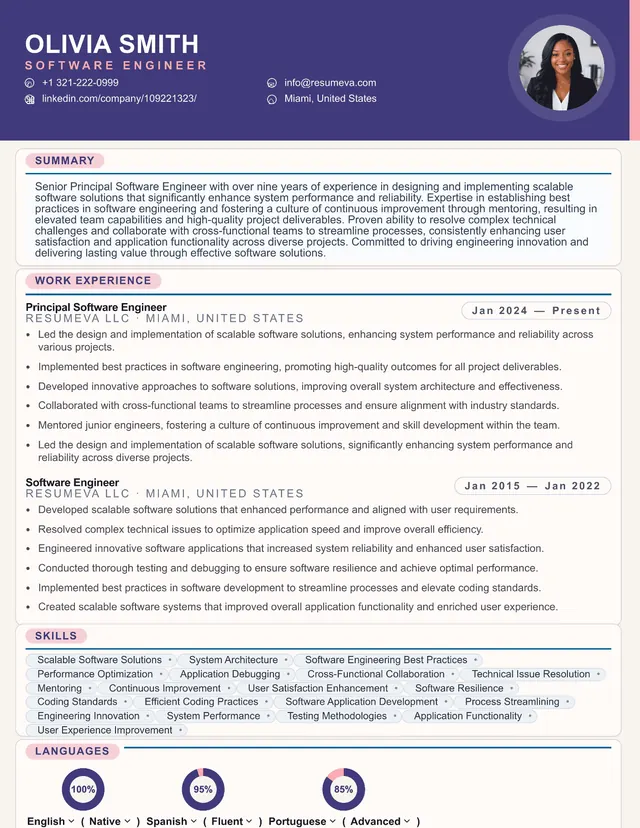 37. Social Media Manager resume template preview