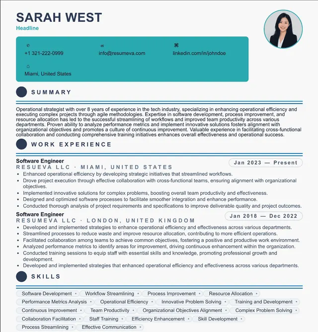 39. Backend Engineer resume template preview
