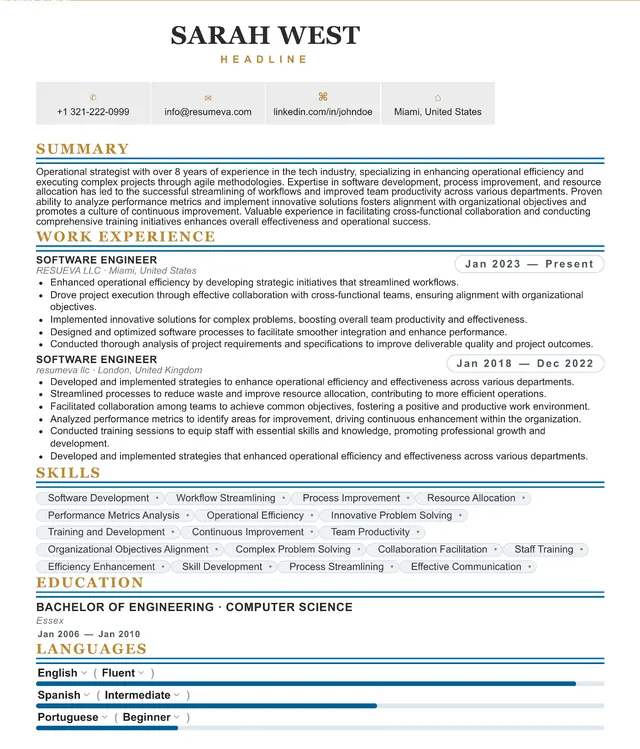 41. Research Analyst resume template preview