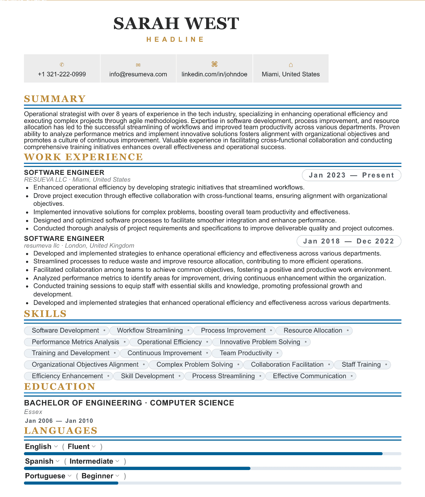 41. Research Analyst resume template preview