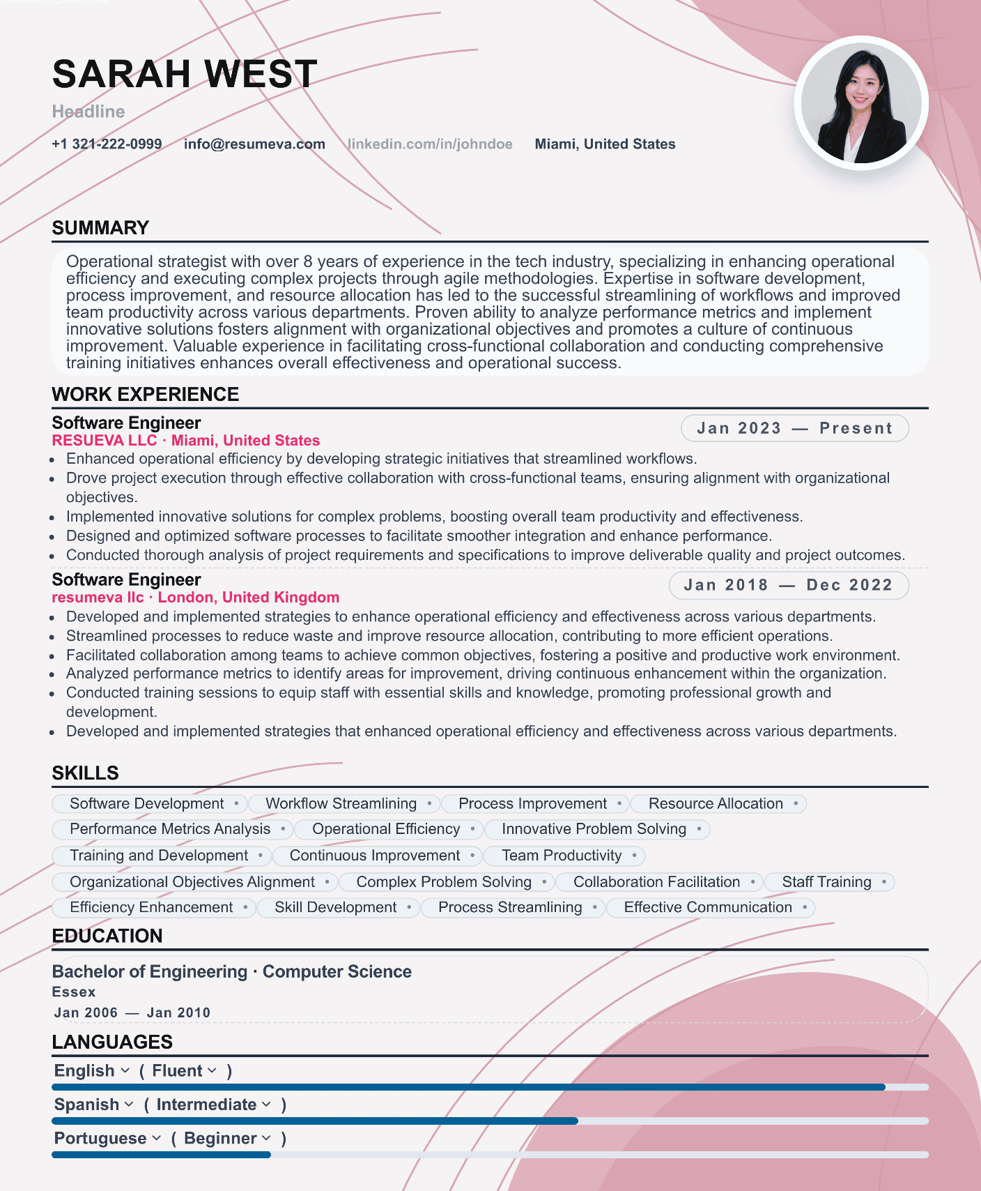 42. Operations Manager resume template preview