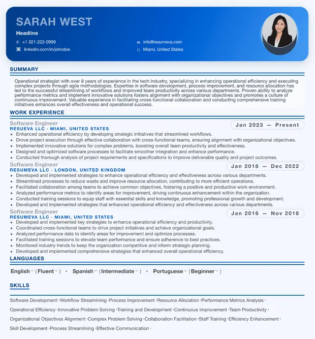44. Chief Operating Officer resume template preview