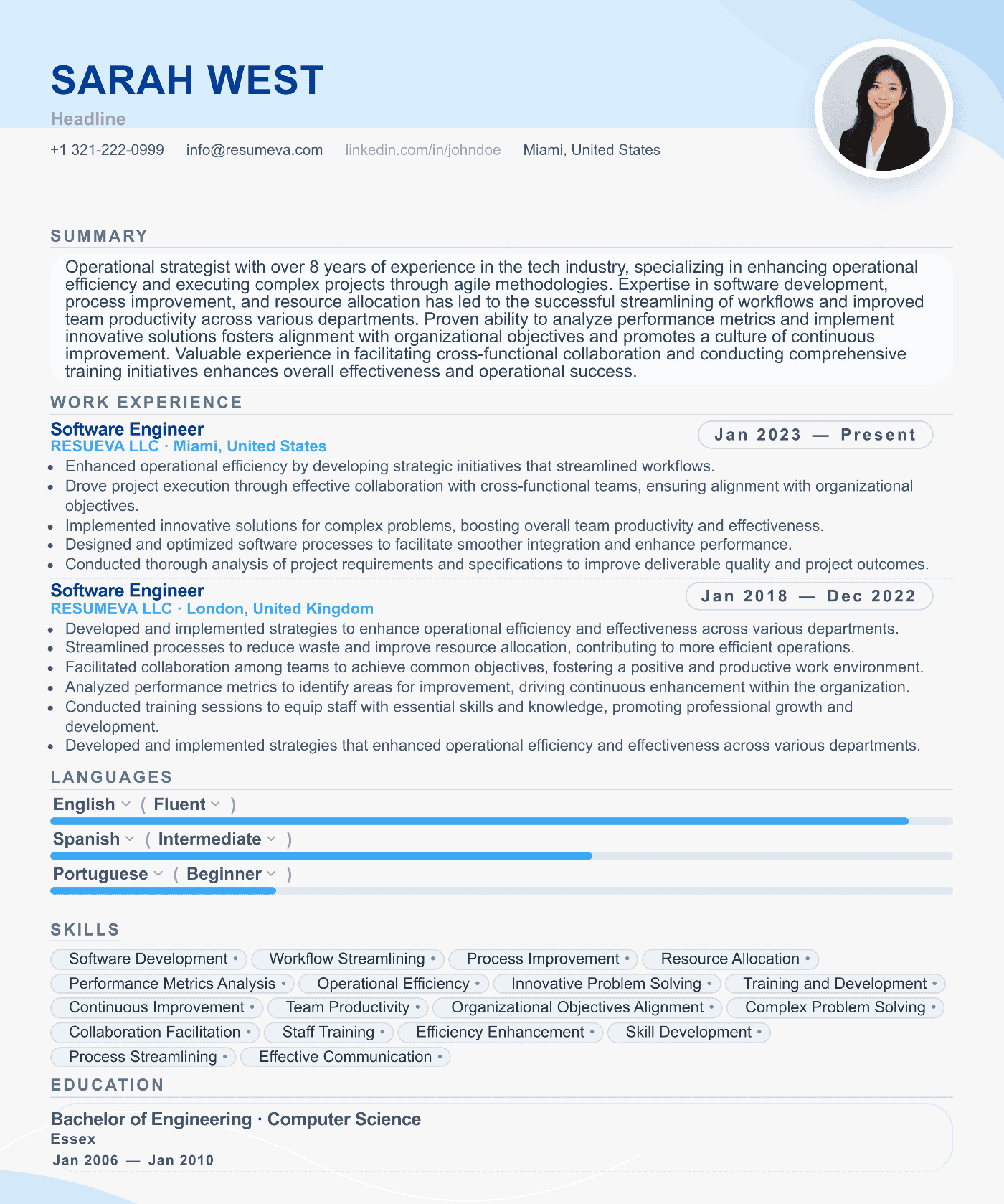 45. HR Director resume template preview