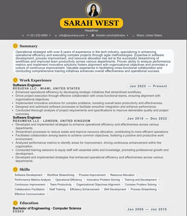 46. Business Intelligence Analyst resume template preview