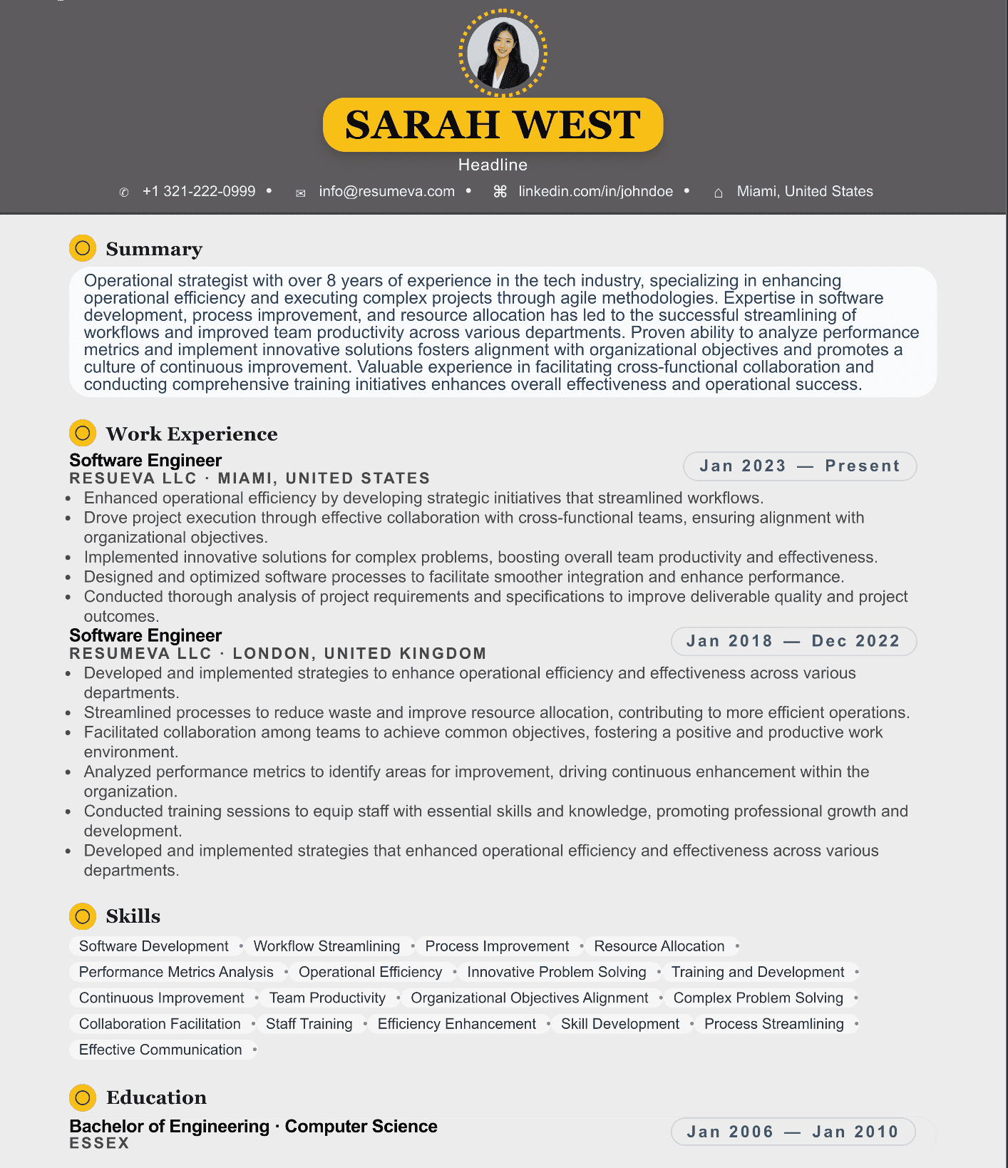 46. Business Intelligence Analyst resume template preview