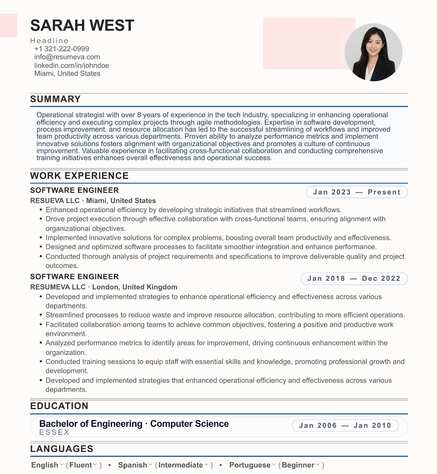 53. Vault resume template preview