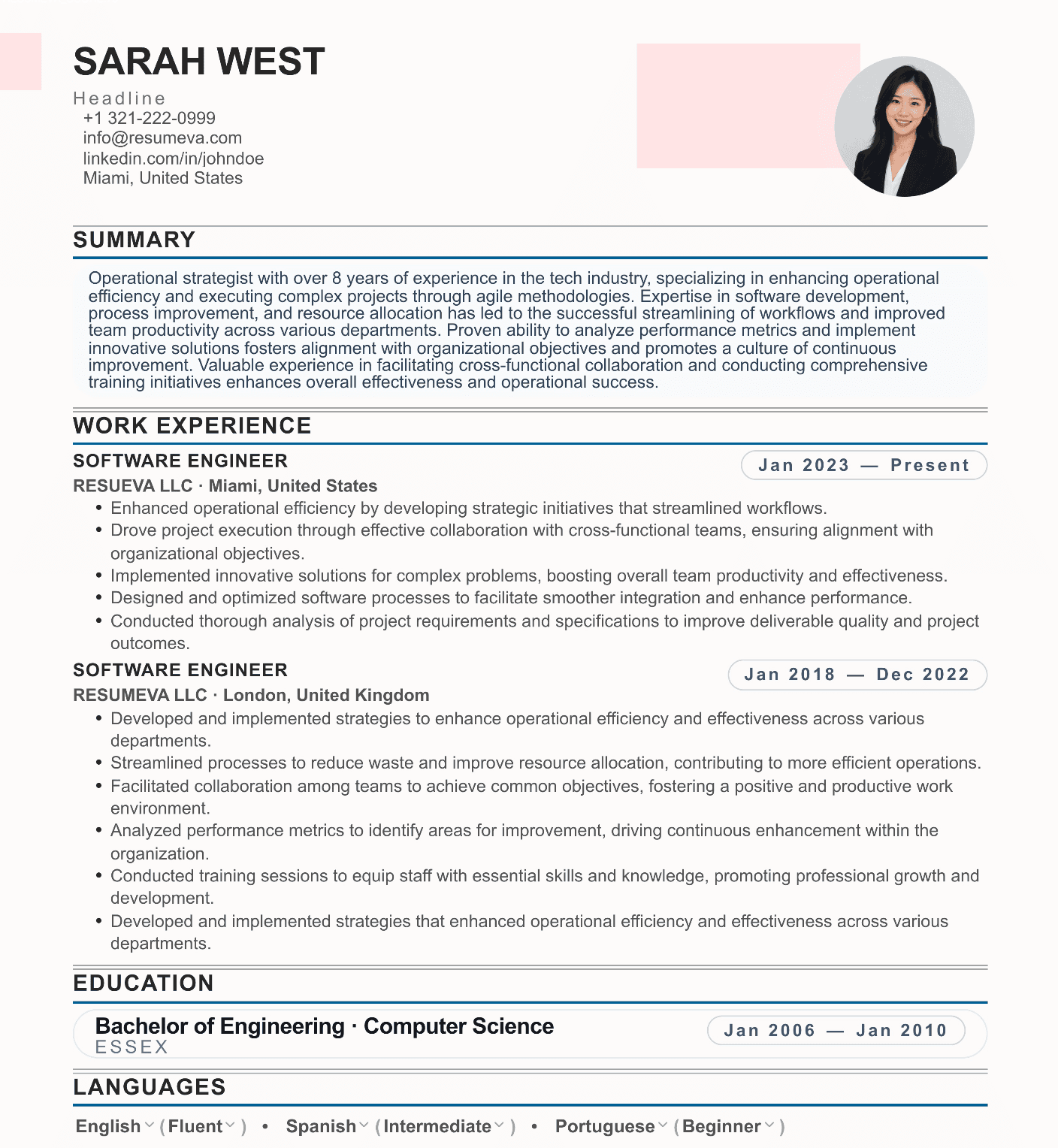 47. Security Engineer resume template preview