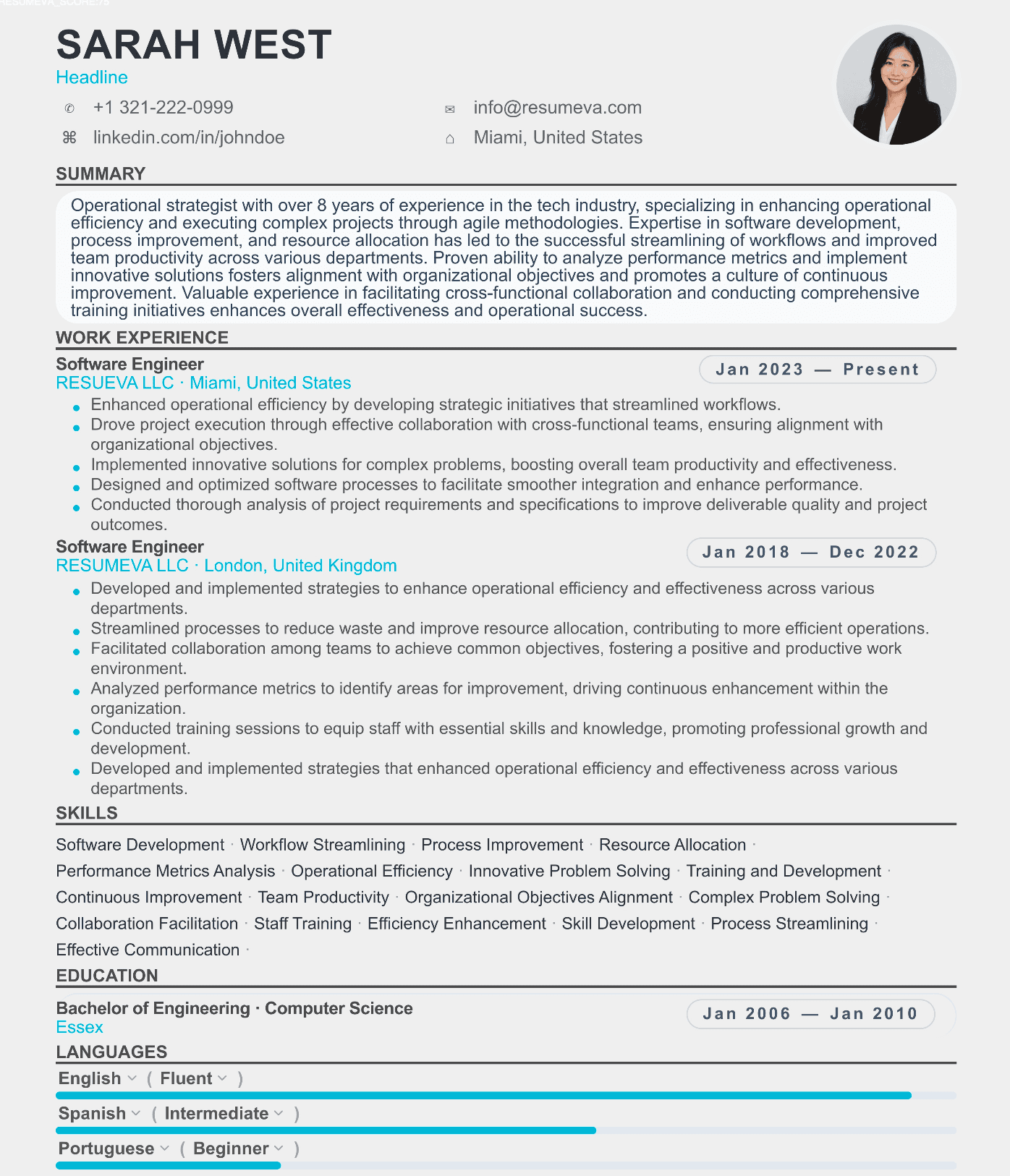 48. ICU Nurse resume template preview