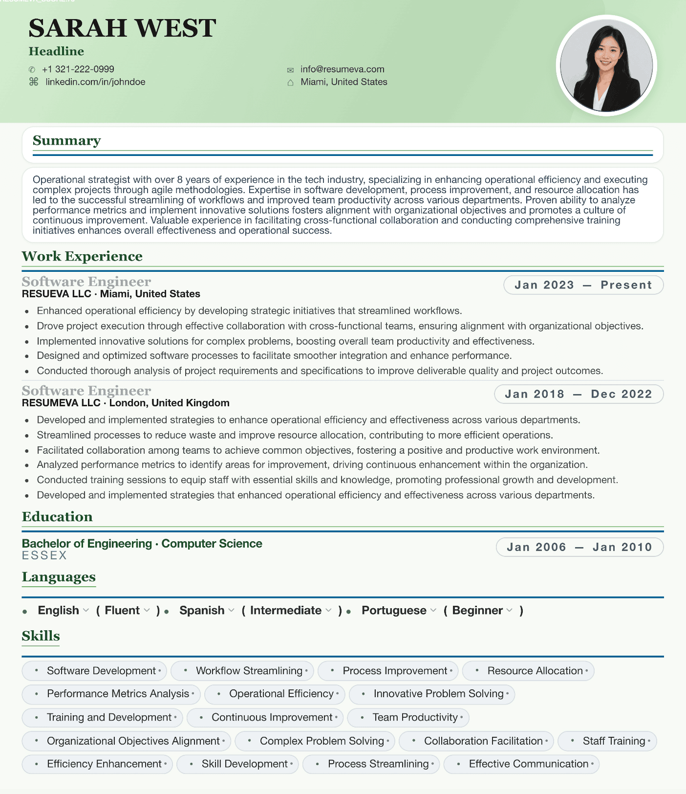 49. Physical Therapist resume template preview