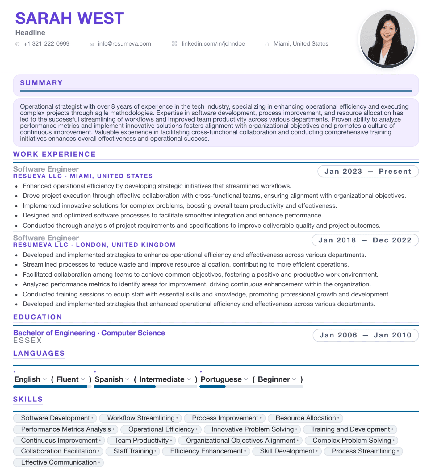 50. School Counselor resume template preview