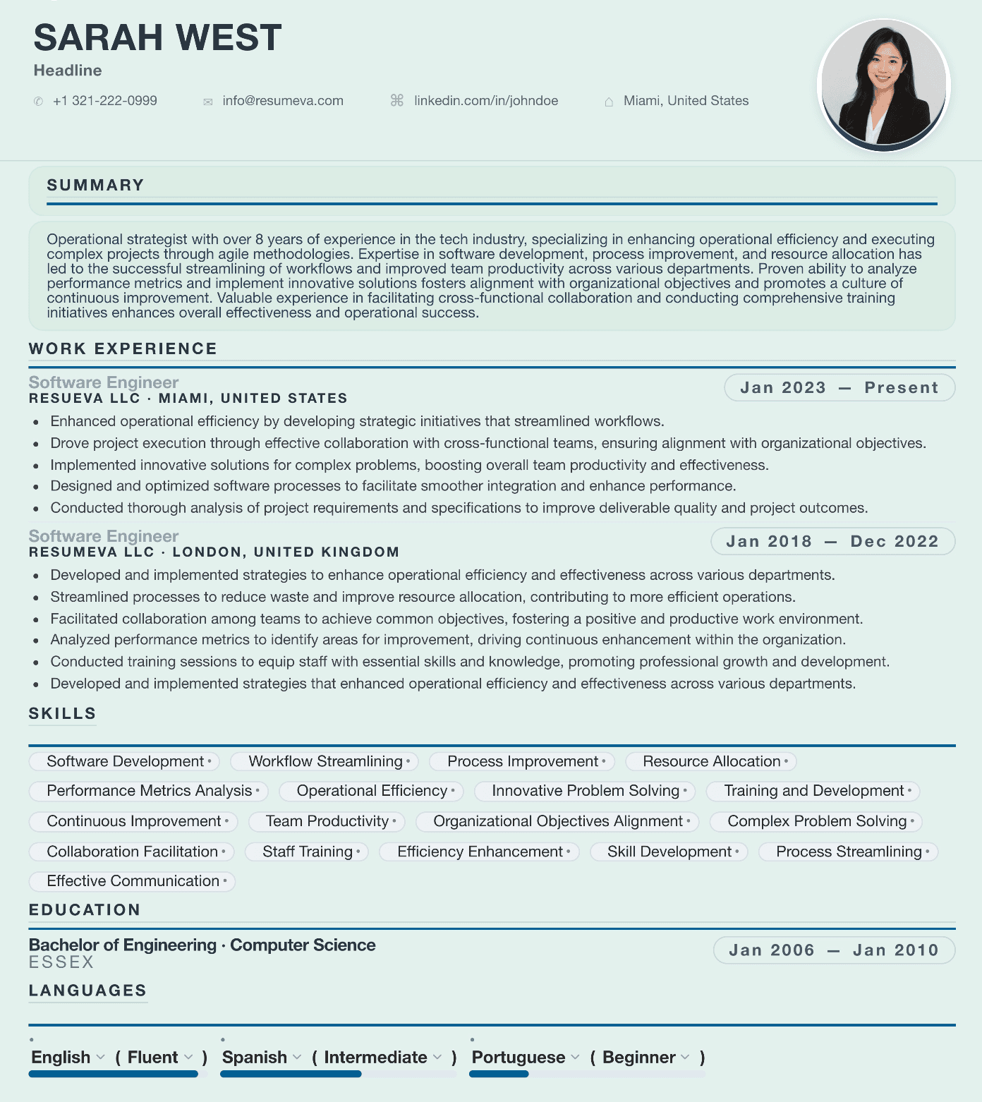 51. Corporate Trainer resume template preview
