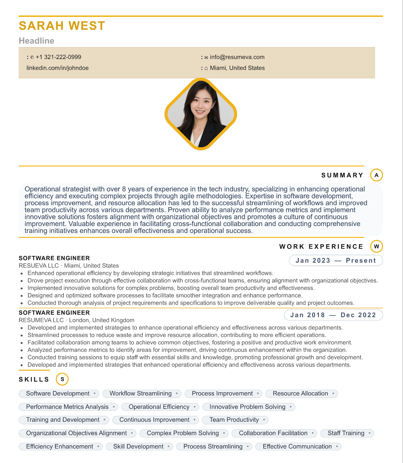 58. Mosaic resume template preview