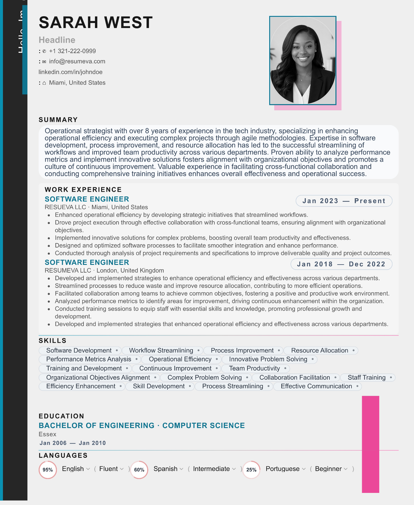 59. Quill resume template preview