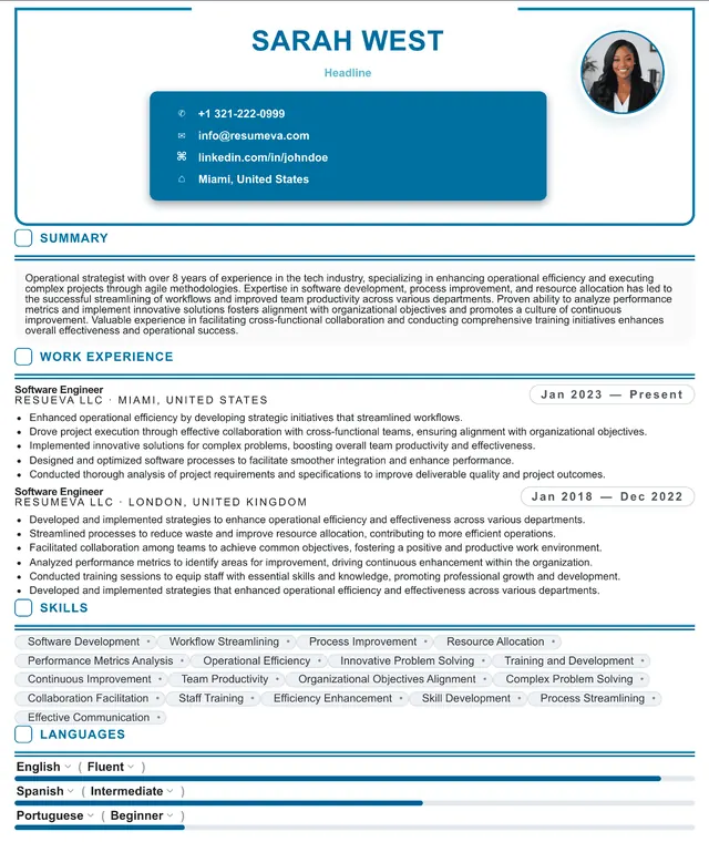 54. Full Stack Developer resume template preview