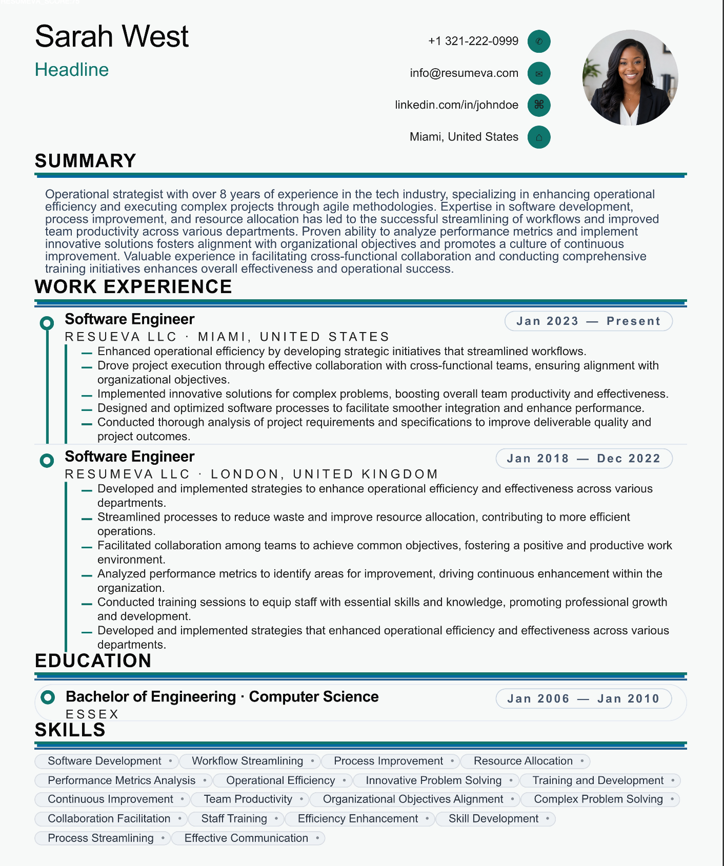63. Feed resume template preview