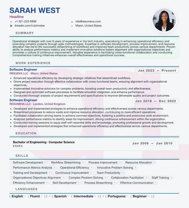 59. Executive Assistant resume template preview