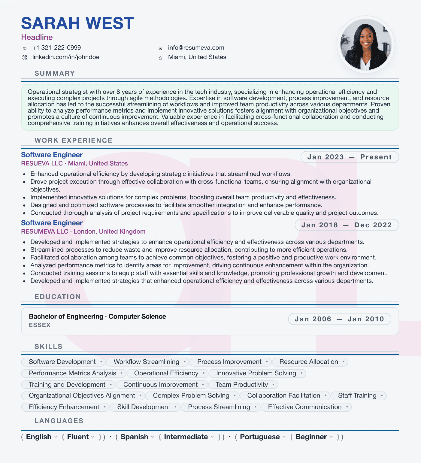 59. Executive Assistant resume template preview