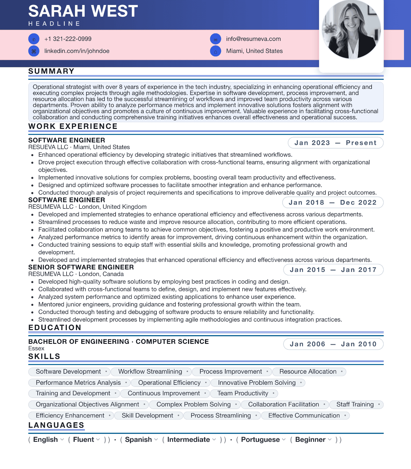63. Quality Assurance Lead resume template preview