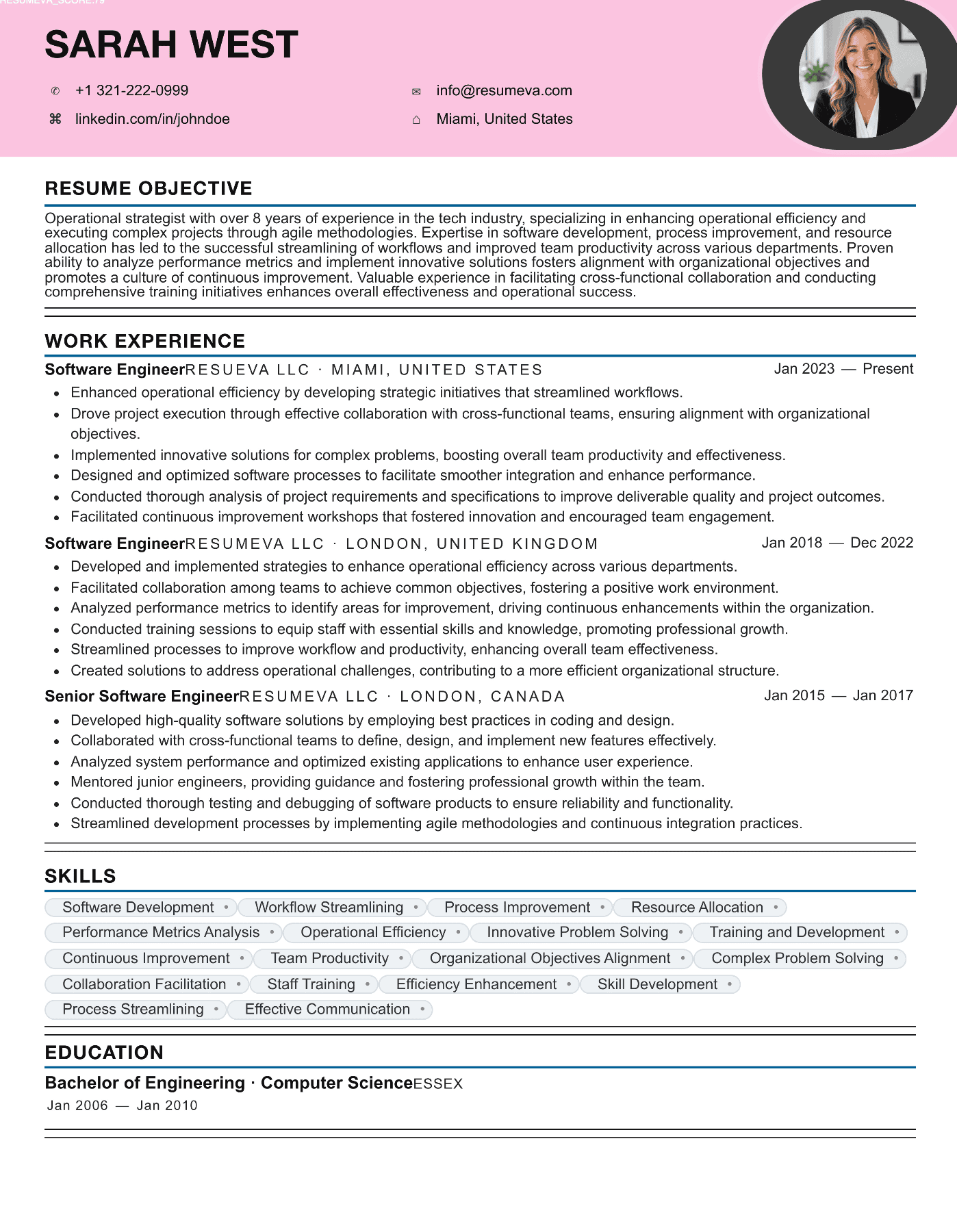70. Hotel Manager resume template preview