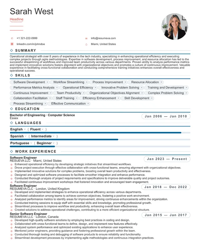 73. DevOps Engineer resume template preview