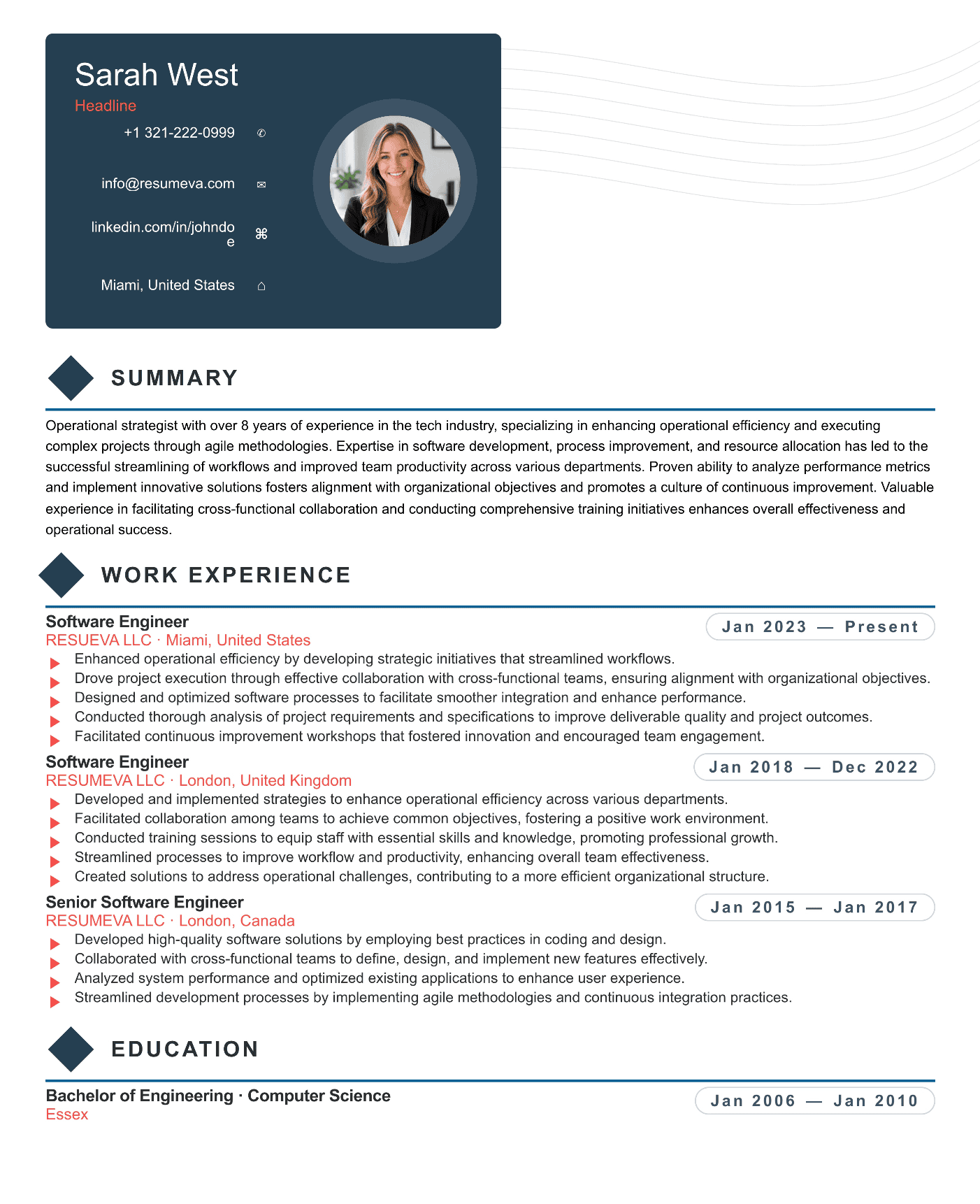 74. Cloud Engineer resume template preview