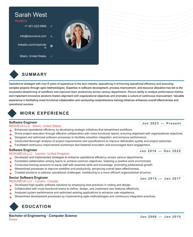 74. Cloud Engineer resume template preview