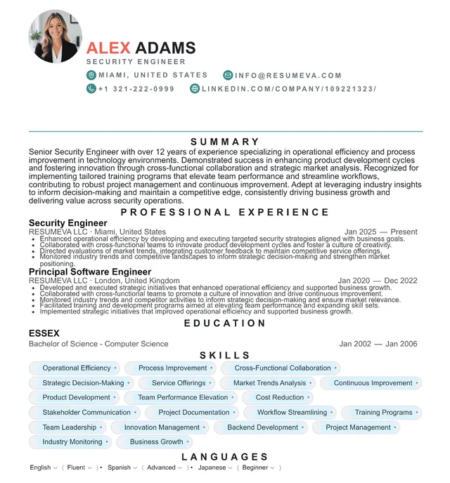 86. Interior Designer resume template preview
