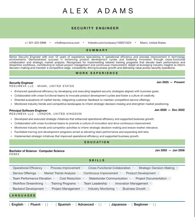 87. Fashion Designer resume template preview