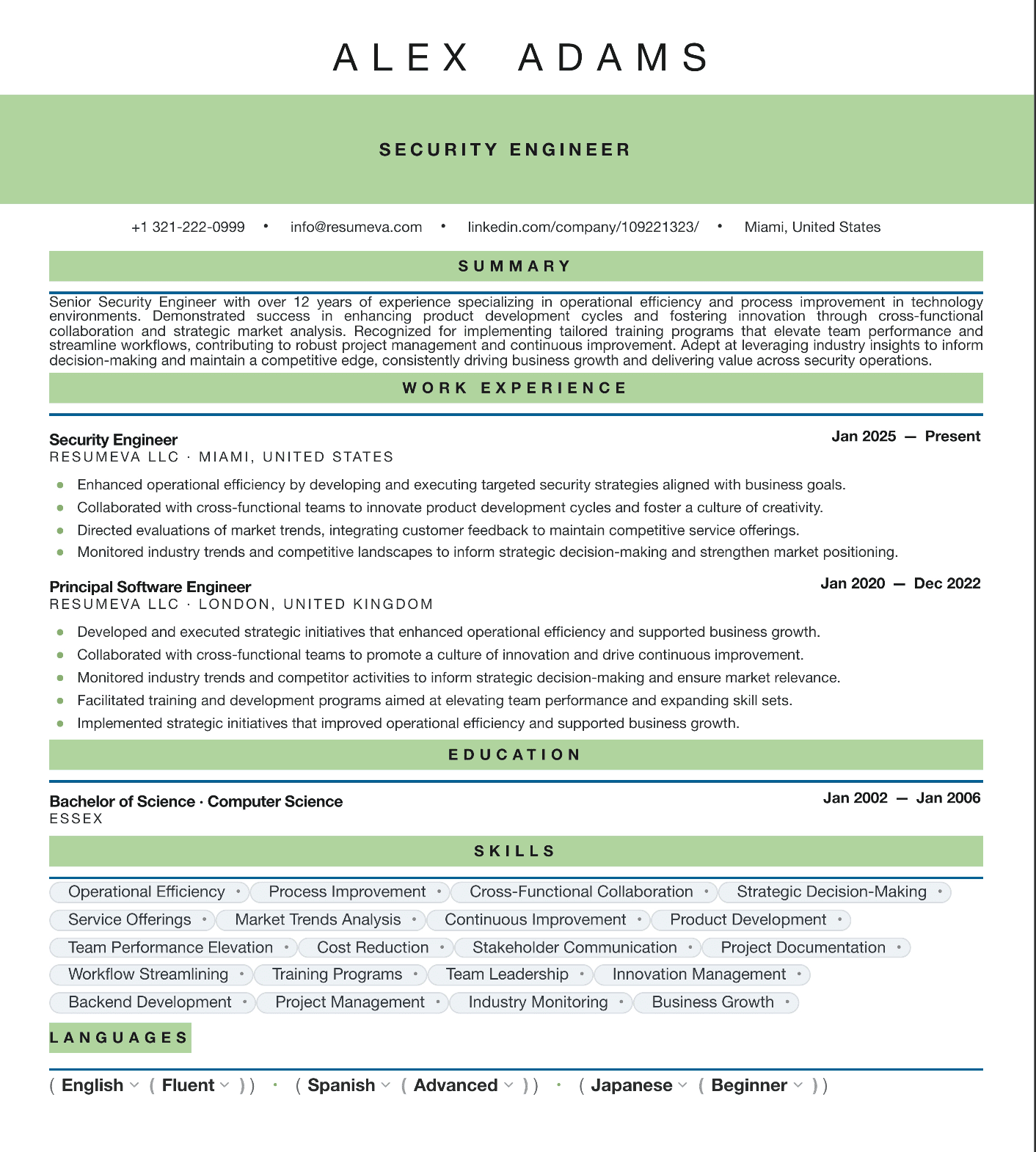 87. Fashion Designer resume template preview
