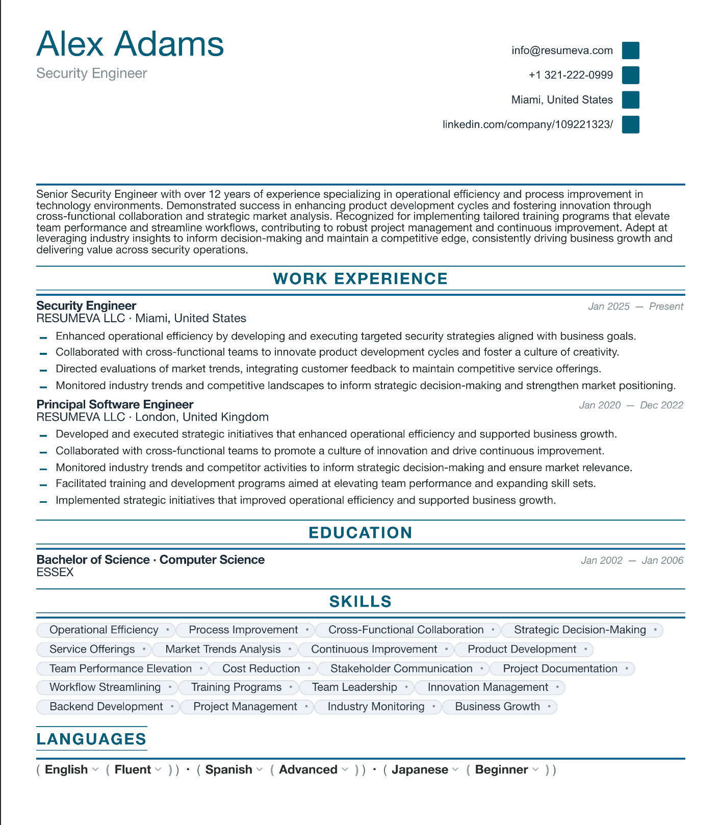 91. Logistics Manager resume template preview