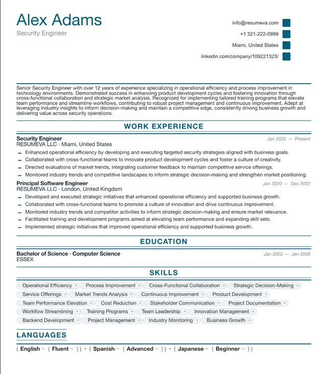 91. Logistics Manager resume template preview
