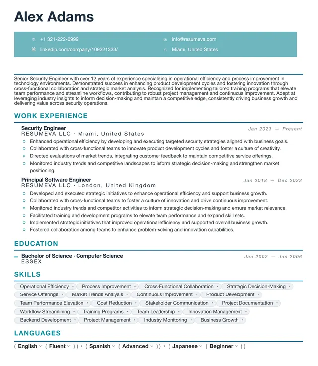 92. Supply Chain Analyst resume template preview