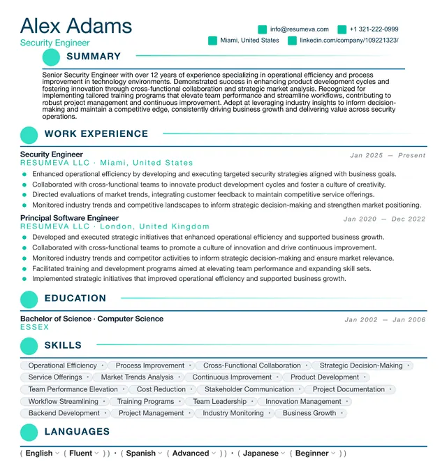 94. Warehouse Manager resume template preview
