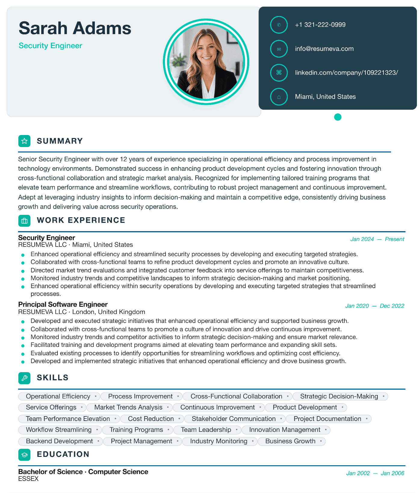 98. Sales Representative resume template preview