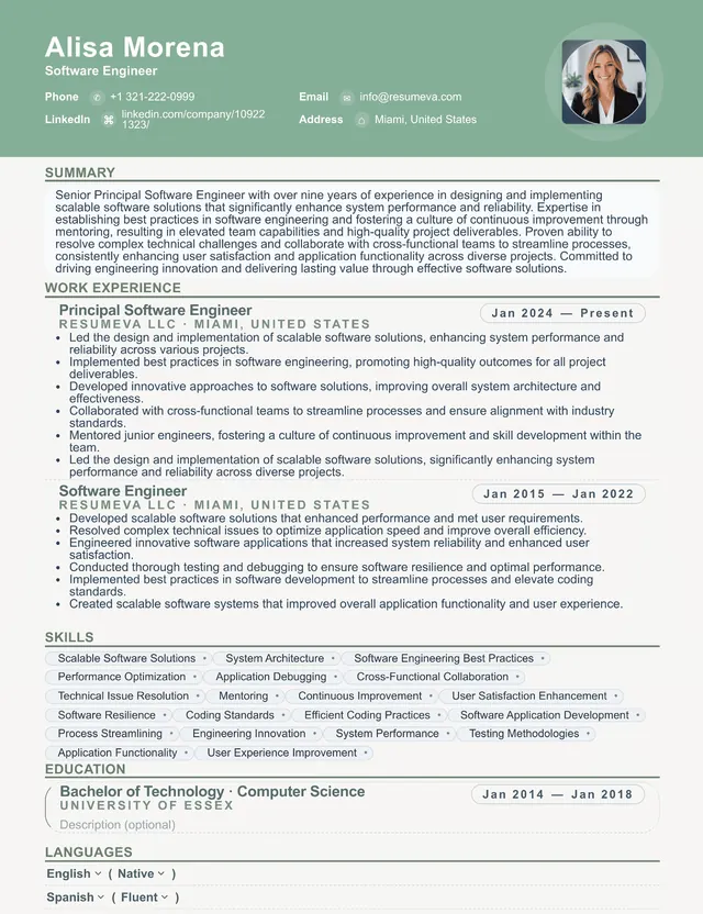 22. Business Analyst resume template preview