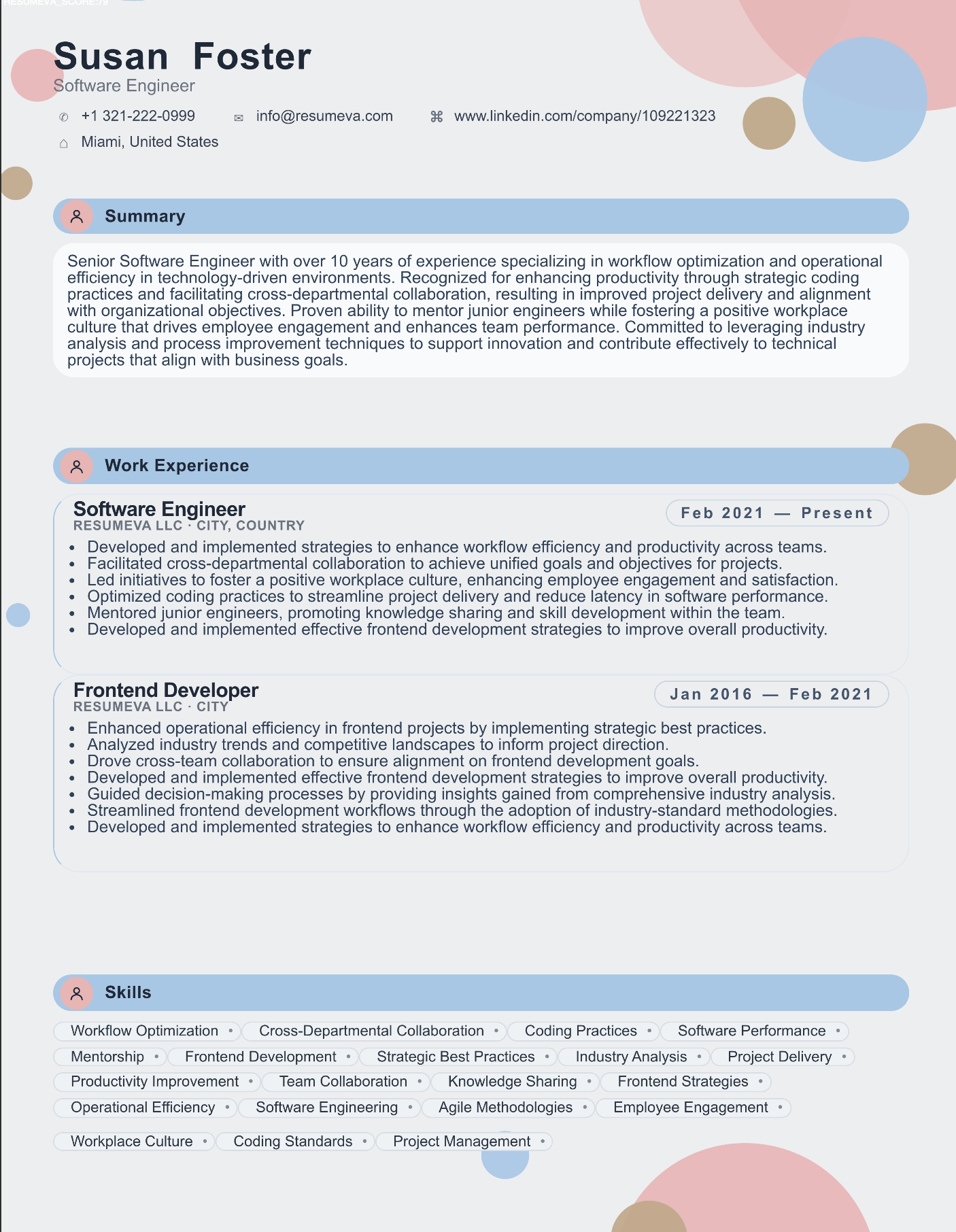 Client Support Specialist resume template preview
