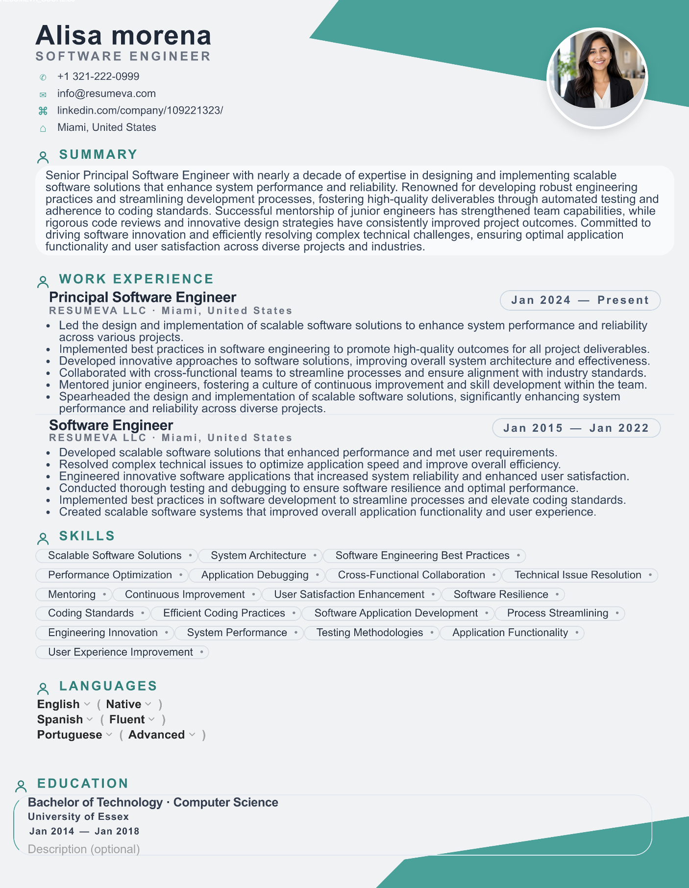 22. Consultant Analyst resume template preview