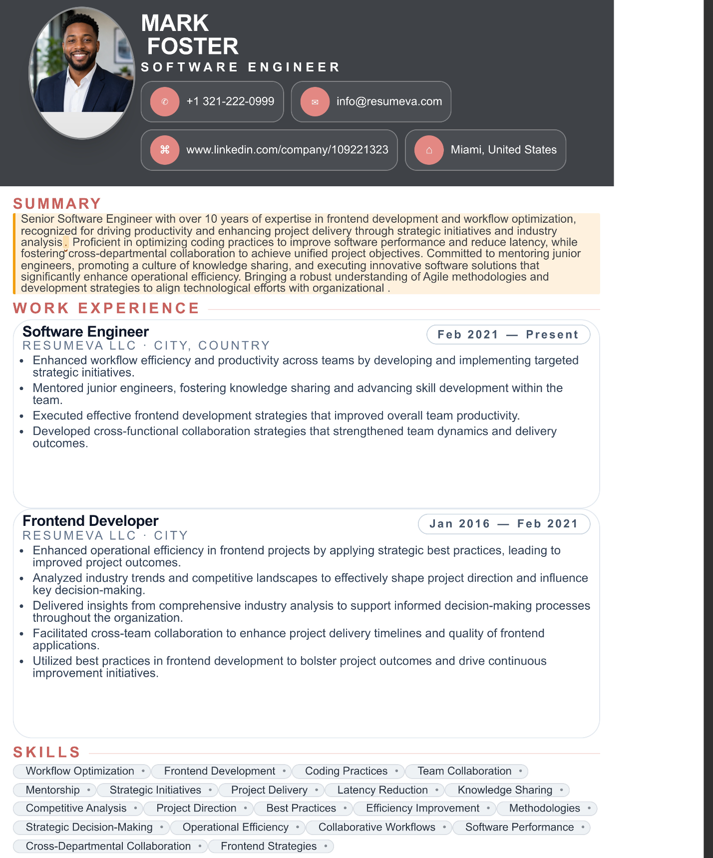 Creative Designer resume template preview