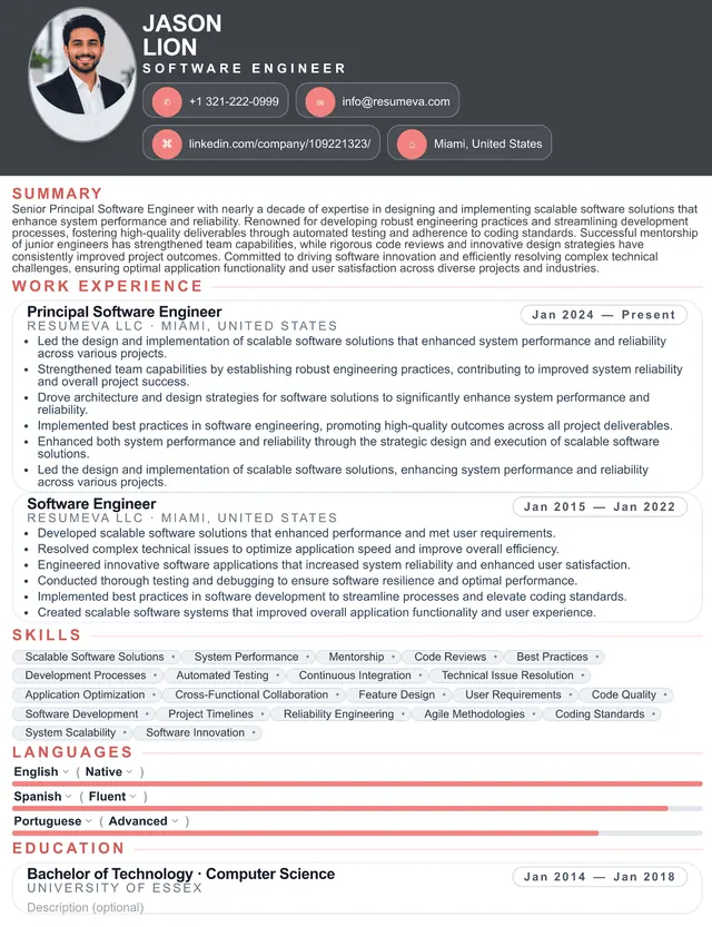 Art Director resume template preview