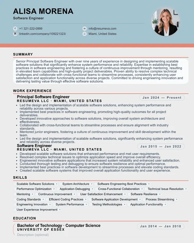 25. Data Analyst resume template preview