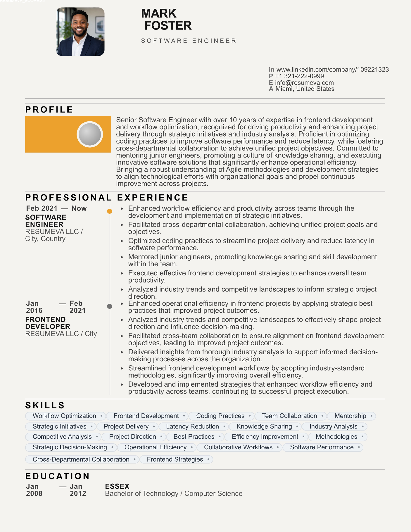 Design Construction resume template preview