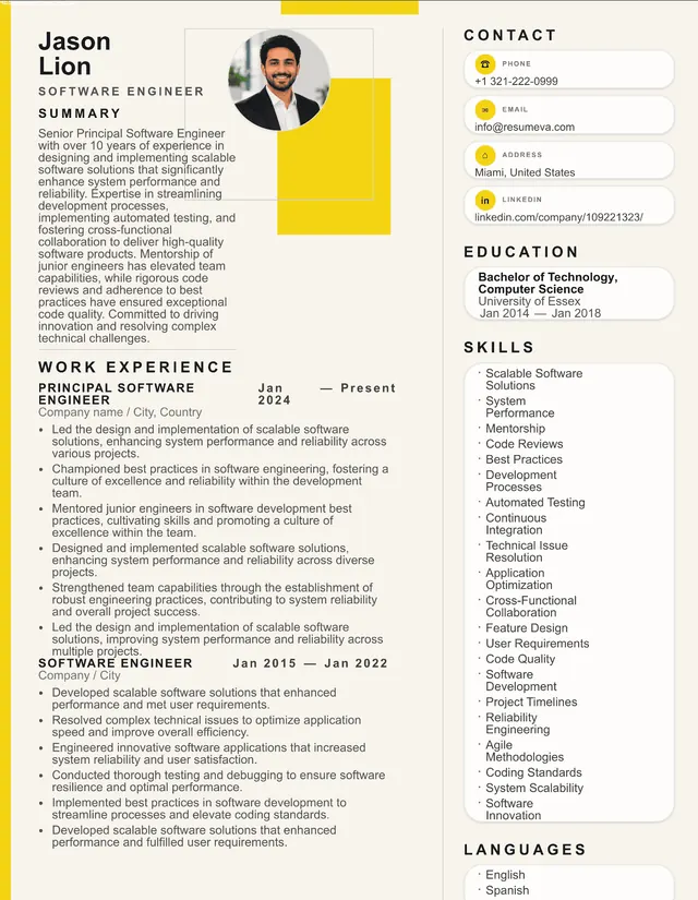 7. Architect resume template preview