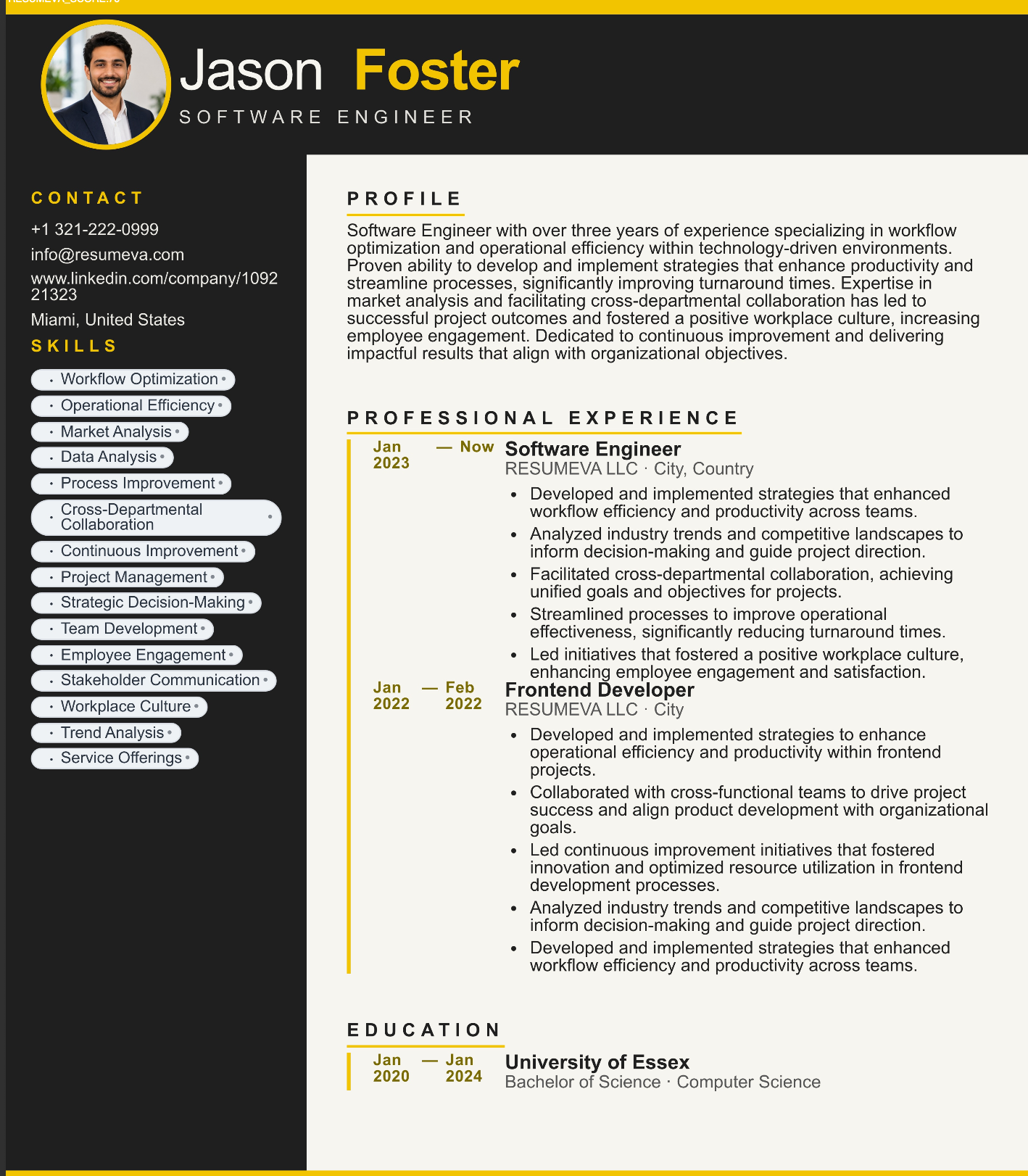 Design Construction resume template preview