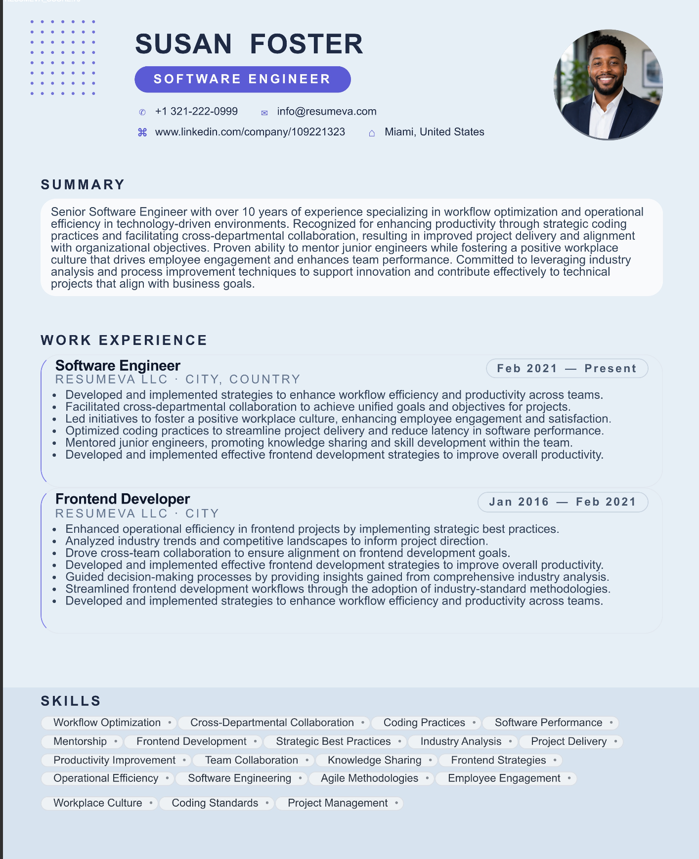 Design & Construction resume template preview