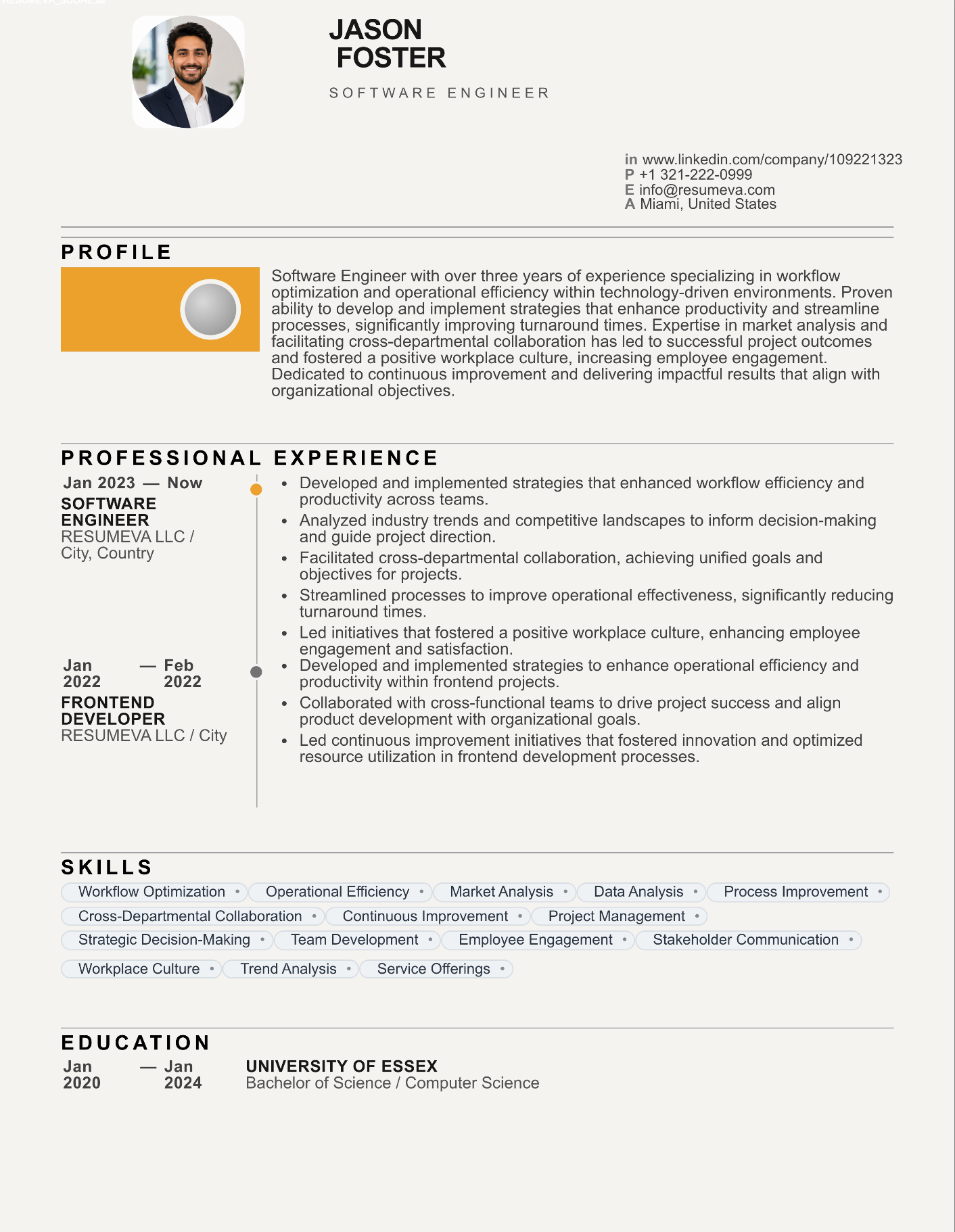 Design Construction resume template preview