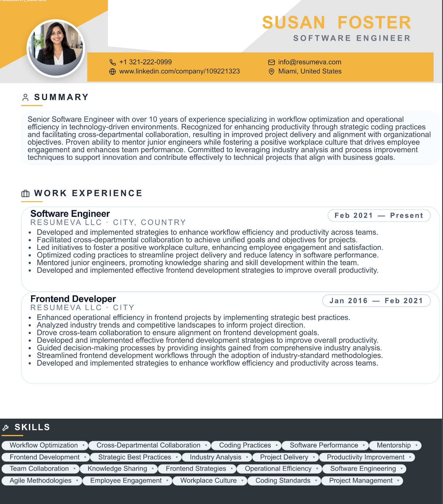 Graphic Designer resume template preview